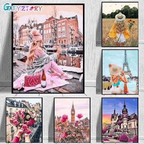 GATYZTORY 60x75cm Framed flowers Painting By Numbers Drawing On Canvas Pictures By Numbers Home Decoration DIY Gift