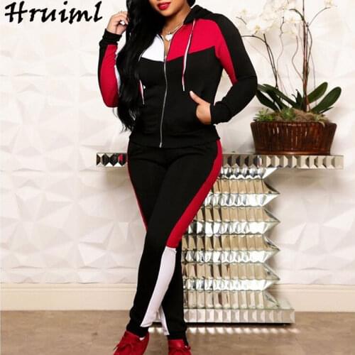 Two Piece Set Women Hoodied Sweatshirt&Woman Pant Color Matching Fashion Tracksuit Women Fitness Casual Pocket 2 Piece Set Women