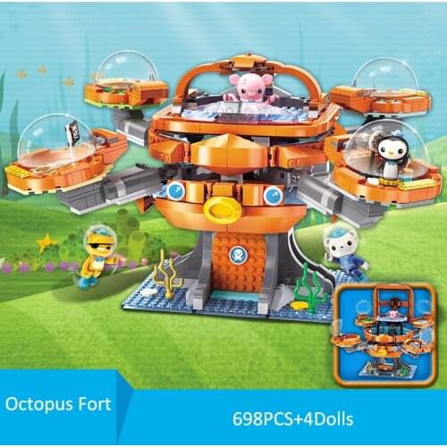 The Octonauts Serise Octopus Fort Bricks Building Blocks Toys for Children Gifts Cartoons Animation Model 698Pcs
