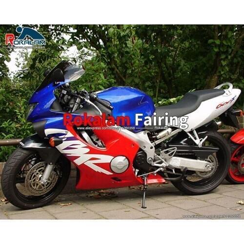 Hulls For Honda CBR600 F4 99 CBR 600 F-4 1999 2000 CBR-600 00 Autobike Blue Red Fairing Kit (Injection Molding)