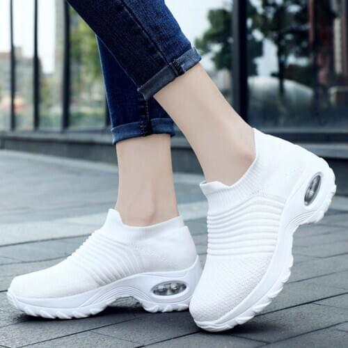 #L0 Running Sneakers Fashion Breathable Mesh Casual Shoes Platform Sneakers Women Platform Slip-On Sneakers Walking Women Shoes