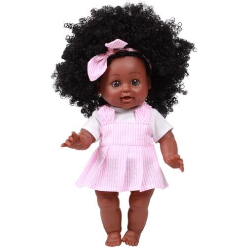 35cm Reborn Baby Dolls Full Body Silicone Black Simulation Baby Model Vinyl Rebirth Doll Girls and Boy