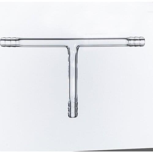 Lab Glass T Shape Connector Tube Pipe,Pagoda mouth Diameter about 9mm