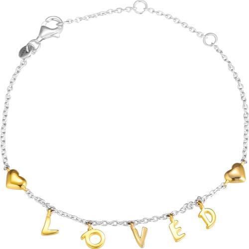 Loved Script Bracelets 100% 925 Sterling Silver Fine Jewelry Free Shipping