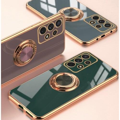 LOVECOM Magnetic Kickstand Phone Case For Samsung A52 A72 A32 A42 S20 FE S21 S20 Plus Note 20 10 Ring Holder Soft Plating Cover