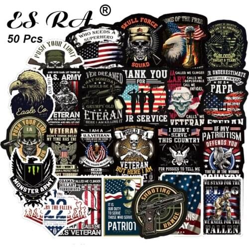50 PCS Pack US Special Forces Sticker Cool Soldiers Pegatinas ForMotorcycle Skateboard Hydro Fask Laptop Suitcase Waterproof