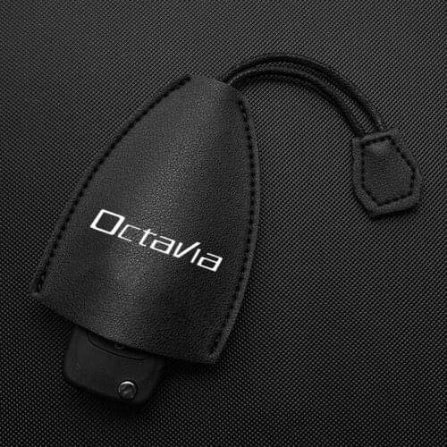 Genuine Leather Pull Type Car Key Bag Leather Keychain Pouch For Skoda Octavia FABIA KAMIQ KAROQ KODIAQ RAPID SCALA SUPERB