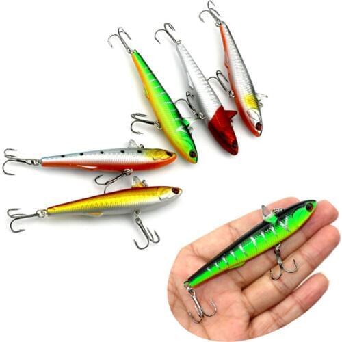 New 5pcs Sinking Pencil Fishing Lure 3D Eyes Artificial Plastic Swimbaits Dog Fishing Minnow Wobblers 9cm 14.5g