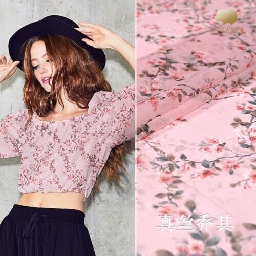 Spring and Summer New Silk Stretch Georgette Fabric Silk Digital Printing Cloth Dress Women 's Clothing