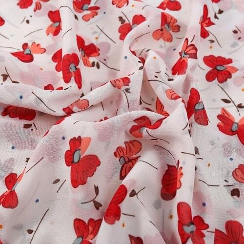 New Flower Chiffon Breathable Beautiful Scarf Dress Summer Fabric