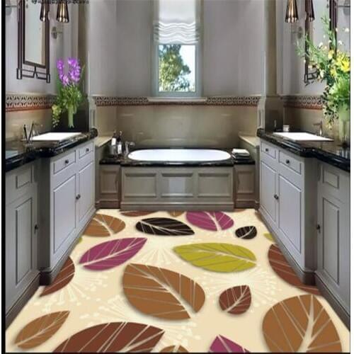 Beibehang Custom wallpaper mural photos Colorful leaves decorative pattern fashion 3D thick waterproof floor papel de parede