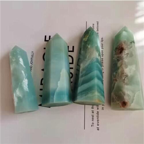 Natural Quartz Caribbean Calcite Point Sky Blue Crystals Healing stones Tower