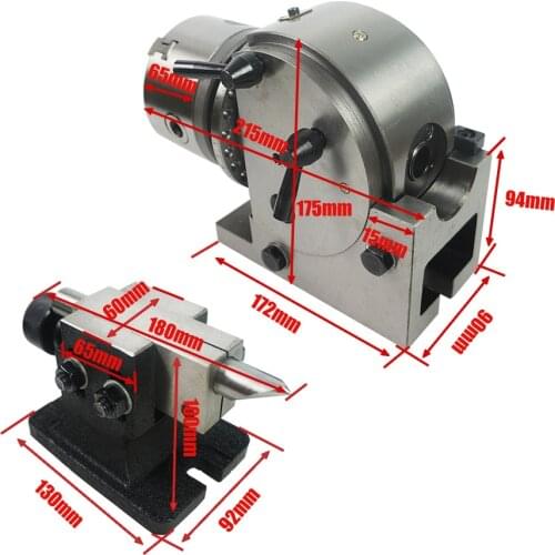 Dividing Head BS-0 4/5 inch 3 Jaw Chuck 100/125mm Precision Semi Universal for cnc Milling Machine Rotary Table