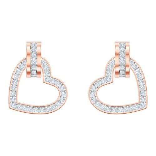 Recommend Swa 1:1 High Quality Earnail Element Romantic Heart-shaped Stud Earrings For Women New Jewelry