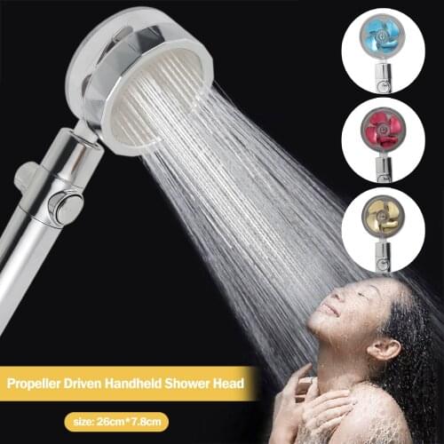 High Pressure Water Saving Spray Shower Head Fan Bath Hand-held Pressurized Massage Shower Head 360 Rotated Rainfall Shower Head