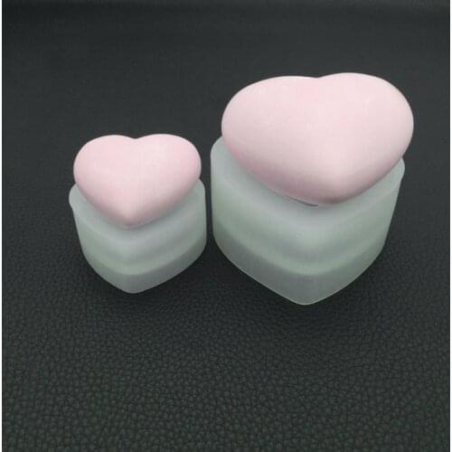 Silicone Mold Mirror Heart Shape 3D Smooth Crafts DIY Jewelry Making Handmade Cake Fondant Epoxy Resin Molds Decoration Tools