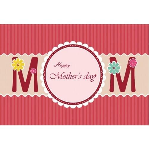 Bright Red Happy Mothers Day Backdrop Room Decor Photo Booth Studio Prop
