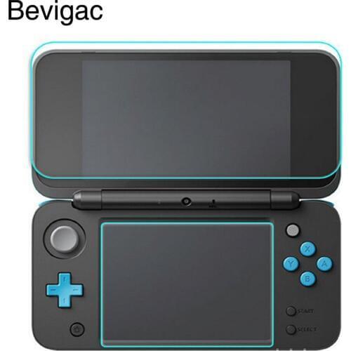 Bevigac 9H Hardness Tempered Glass Screen Protector Film Anti-Scratch High Definition 1 Top 1 Bottom for Nintendo New 2DS XL LL