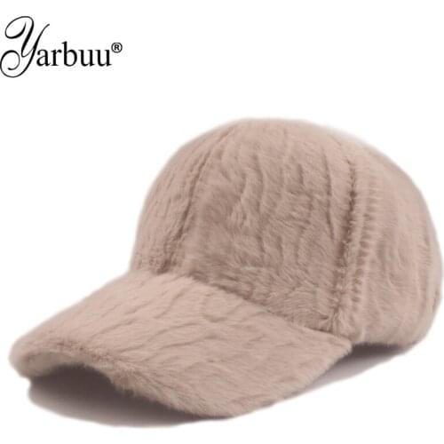 Women Winter Baseball Cap Wool Thicken Warm Casual Cute Elegant Cap Solid Casual Fashion Sports Trucker Korean Snapback Bone Cap