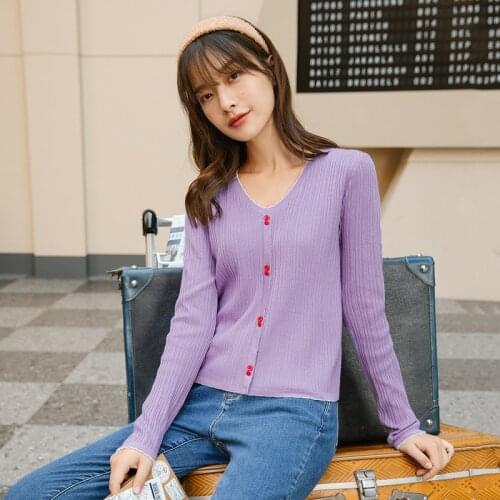 INMAN Autumn Pullover Knitwear Lady Korean Fashion Female V-Neck Long Sleeve Jumper Girl Basic Knit Womens Sweater