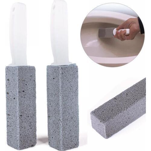 1/2pcs Toilets Brushes Natural Pumice Stone Cleaning Stone Cleaner Brush With Long Handle for Toilets Sinks Bathtubs