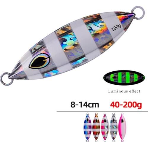 1PC Metal Jig Fishing Lure Weights 40G-200G Trout Jigging Lure Jigs Saltwater Lures Trolling Hard Bait Bass Fishing Bait Tackle