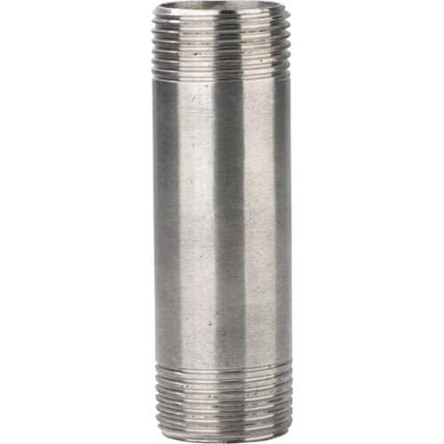 1pc 304 Stainless Steel Pipe Fitting 100mm Length 1/4" 3/8" 1/2" 3/4" 1" Equal Male-Male BSP Threaded Connection Water Pipe Head