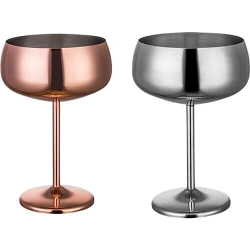 1Pcs Luxury 304 Stainless Steel Cocktail Glass Cocktail Juice Drink Champagne Goblet Party Barware Kitchen Tools