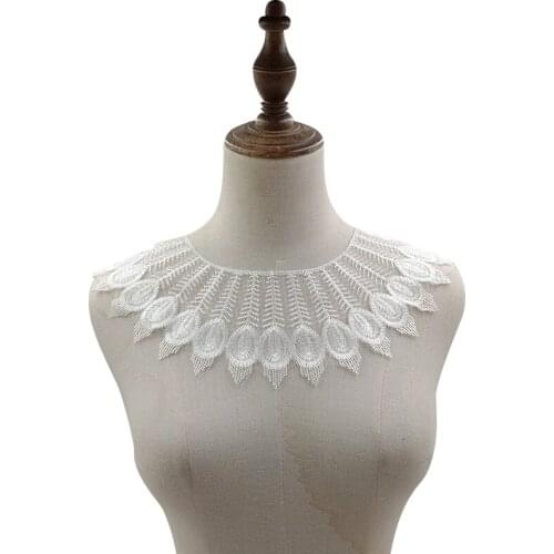1Pcs Mesh Bottom Water-Souble Embroidery Polyester Lace Corsage DIY Handmade Women Clothing Collar Patches Accessories Material