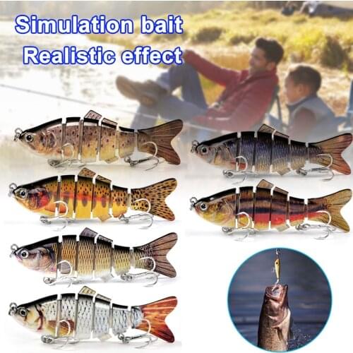 10cm Swimming Fishing Lure Minnow Hard Bait Multi-section With 6 Hooks Crankbait Tackle Jerkbait Trolling Swim