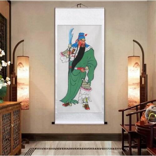 100% handpainted art painting # Asia Almighty God bring in wealth Money good luck God of wealth GUAN GONG guandi FENG SHUI art