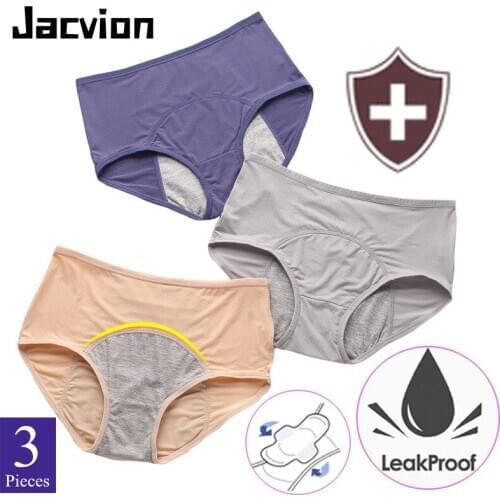 3 Pieces/Set Menstrual Period Panties Women Physiological Pants Leak Proof Female Menstrual Underwear Breathable Briefs