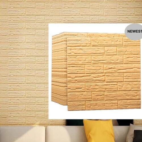 PE Foam 3D Wallpaper DIY Wall Stickers Wall Decor Embossed Brick Stone Wallpaper Bedroom Living Room House Poster Size 70*35cm