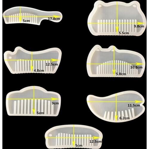 3D Transparent UV Resin Silicone Comb Mold Epoxy Resin Molds For DIY Jewelry Making Tools resin moldes selicone Birthday Gifts
