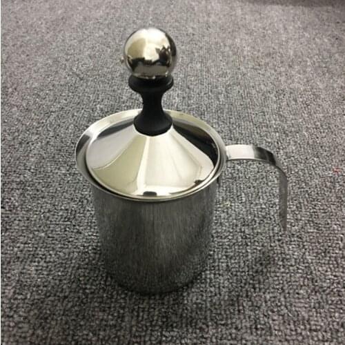 400cc cappuccino Japanese style double layer stainless steel hand beating milk bubble maker