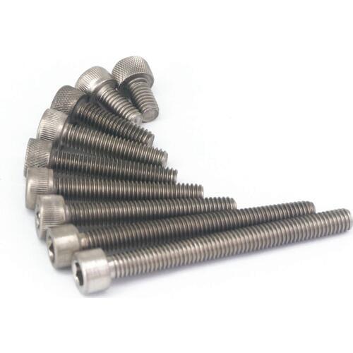 M6x1.0mm Length 10mm-120mm TA2 GR2 Titanium Hex Socket Head Cap Screw Bolts Anti Acid Corrosion DIN 912