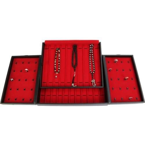 Standmarket Rosary and Ring Bag 2 Layer and Winged Black Inside Red