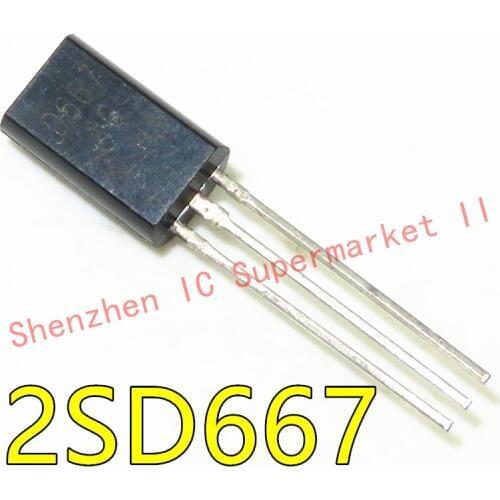 D667 2SD667 TO-92L 1A 120V Silicon NPN transistor in a TO-92LM Plastic Package