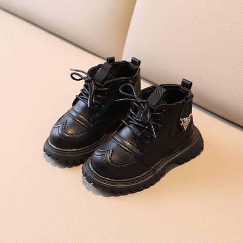 Children Boots Autumn 1-6 Years Leather Boots New Girls Martin Boots British Short Boots Toddler Boy Winter Boots Dropshipping