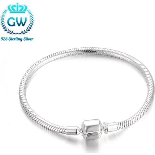 European 925 Sterling Silver Charm Bracelets DIY for Womens gift Fit 4.5mm Hold size Beads and Charm Anniverasry Sale 30