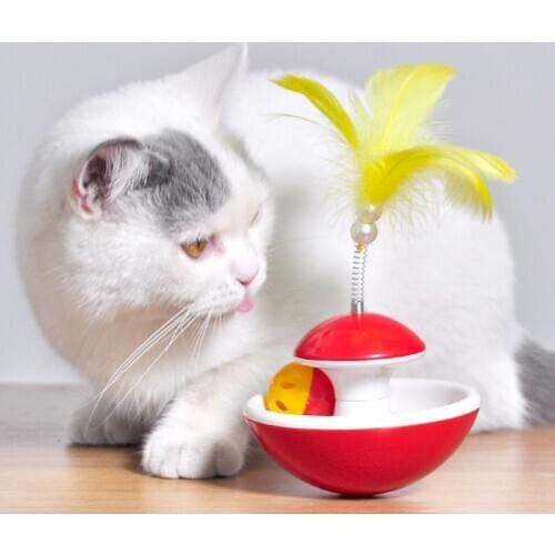 Cat Stick Bell Toy Cat Ball Cat Toy Tinker Bell Cats Kitten Tumbler Rolling Feather Bell Ball Toy Play Interactive Pet Supplies