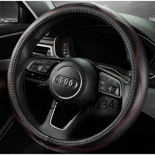 Leather steering wheel cover for Audi A4LA6L Q3 A7 Q5 Q7 A3 Q2L A5 Four Seasons GM grip cover