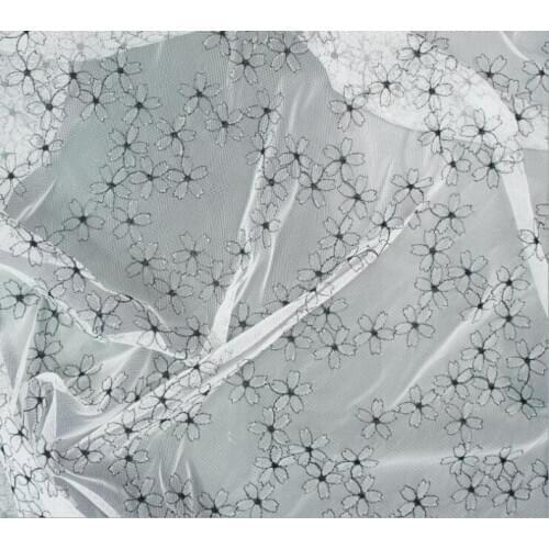 Beautiful Flower Embroidered Soft Tulle Fabric For Party Dress, Flower Girl Dress, Curtains