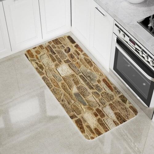 Kitchen Floor Mat Bedroom Entrance Doormat Home Hallway Stone Rugs Decoration Living Room Wood Grain Cobblestone Bathroom Carpet