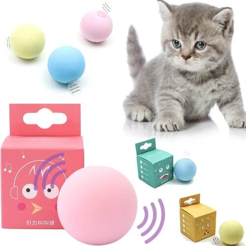 Hot 1 Pc Pet Ball Cat Toys New Gravity Ball Smart Touch Sounding Toys Interactive Pet Toys Squeak Toys Ball Pet Supplies