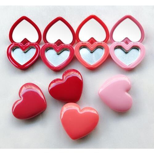 Love Love Heart Shape Empty Eyeshadow Case Rouge Lipstick Box Pigment Palette Refillable Foundation Makeup Dispenser With Pallet
