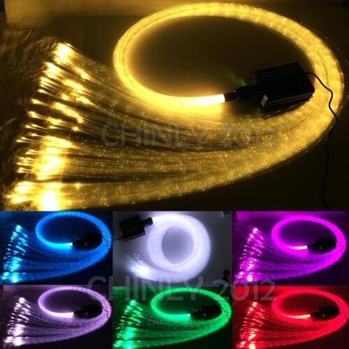 Twinkle 16W RGBW fiber optic light sparkle flash point optical fiber cable 300pcs 1.0mm 3m RF Controller waterfall sensory Light
