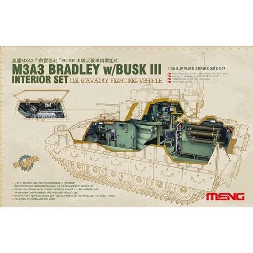 Meng Model SPS-017 1/35 M3A3 Bradley w/BUSK III Interior Set - Scale Model Kit