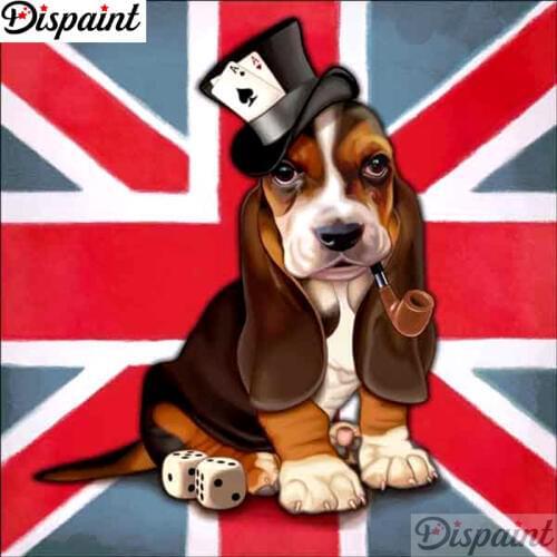 Dispaint Full Square/Round Drill 5D DIY Diamond Painting "Animal dog scenery" 3D Embroidery Cross Stitch 5D Home Decor A12660