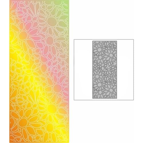 New Slim Spotted Sunflowers Background Plate Craft Embossing Mold 2021 Metal Cutting Dies for DIY Scrapbooking Album Card Making